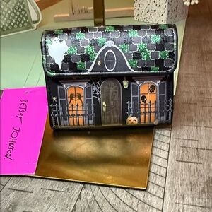 Betsey Johnson Halloween Haunted House Wallet - Black, Green, Orange
